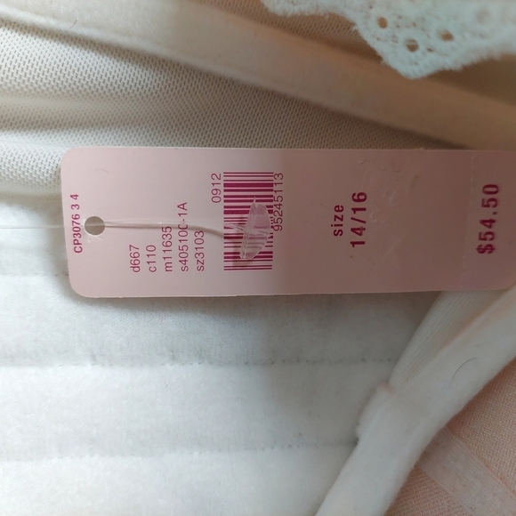 Cacique Intimates White‎ Corset Bra Size XL Bustier Y2K Eyelet Trim Pink Bows - Picture 3 of 12